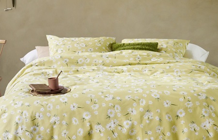 Housse de couette jaune pastel